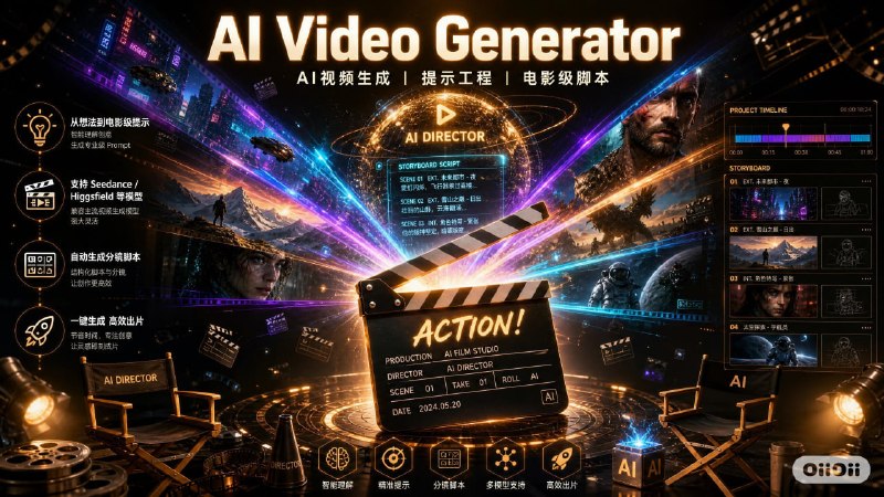 🎬 🔁 AI Video Generator (Claude Skill)📦 AI视频生成 ｜ 提示工程工具 ｜ 电影级脚本生成