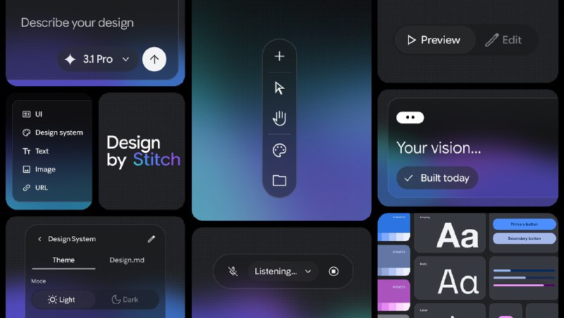 #Google #AI #UI #设计 Google AI UI 生成工具「Stitch」迎来重大更新 体验：