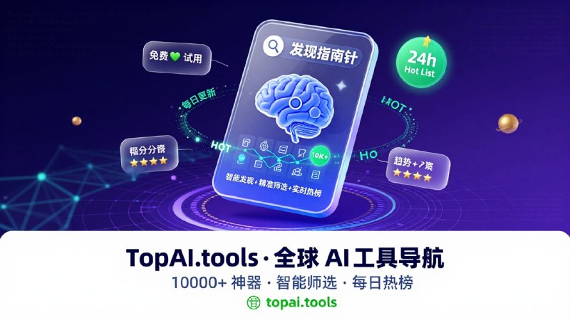 🤖 TopAI.tools — 全球领先的 AI 工具导航门户「 发现 10000+ AI 神器 · 每日更新的智能宝典 」核心功能: 🔎 汇集了全球超万款 AI 工具，涵盖绘图、写作、编程、音频等所有领域