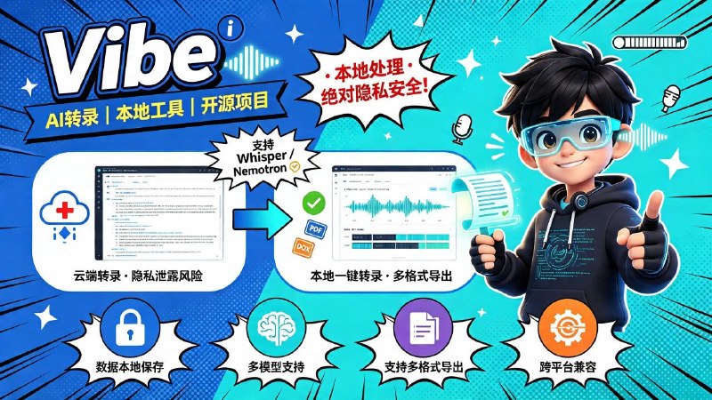 🤖 Vibe📦 AI 转录 ｜ 本地工具 ｜ 开源项目