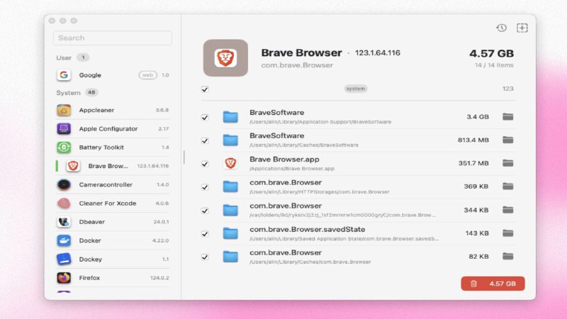 Pearcleaner免费的 Mac 应用清理工具