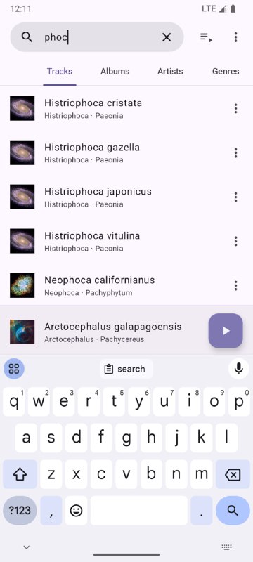 Phocid适用于 Android 系统的开源本地音乐播放器，拥有基于正则表达式的媒体库黑白名单功能