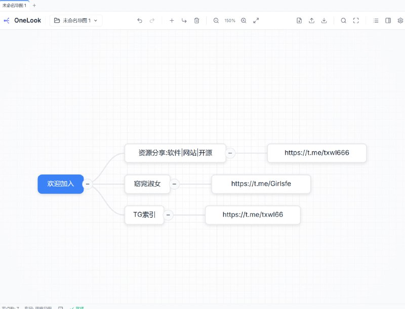 OneLook 一目 - 思维导图现代化开源思维导图工具，一目了然，思维如流