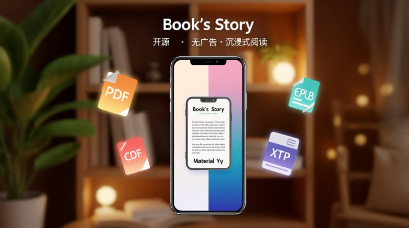 📚 Book's Story - 安卓免费现代阅读器! 📖一款开源、轻量级、无广告的应用，采用 Material You 设计，支持多种格式 (PDF, EPUB, TXT 等)，为您带来愉悦的个性化阅读体验！ 🚀✨ 主要特点:- 📄 支持 7 种格式: pdf, epub, txt, fb2, html, htm, md- 🗂 自定义书库: 支持自定义分类- 🎨 流畅 UI: 支持浅色/深色主题- 🔒 隐私保障: 无跟踪、无广告- 🛠 现代技术: 使用 Jetpack Compose 构建⚠️ 注意:- 适用于 Android 8.0+；请注意备份您的重要书籍