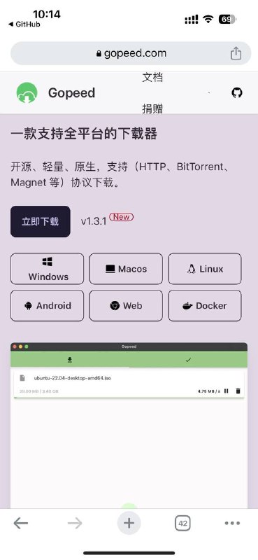 Gopeed ⏬一款由Golang+Flutter开发的高速下载器，支持（HTTP、BitTorrent、Magnet）协议下载，并且支持全平台使用～