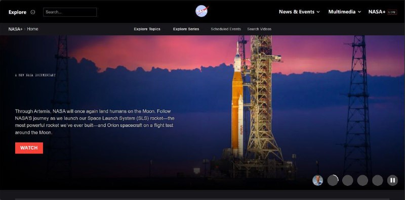NASA+一个提供与 NASA 和太空探索相关的 #新闻 、活动、多媒体和学习资源的网站，涵盖了任务、太空中的人类、地球和气候、太阳系、宇宙、科学、航空、技术等主题