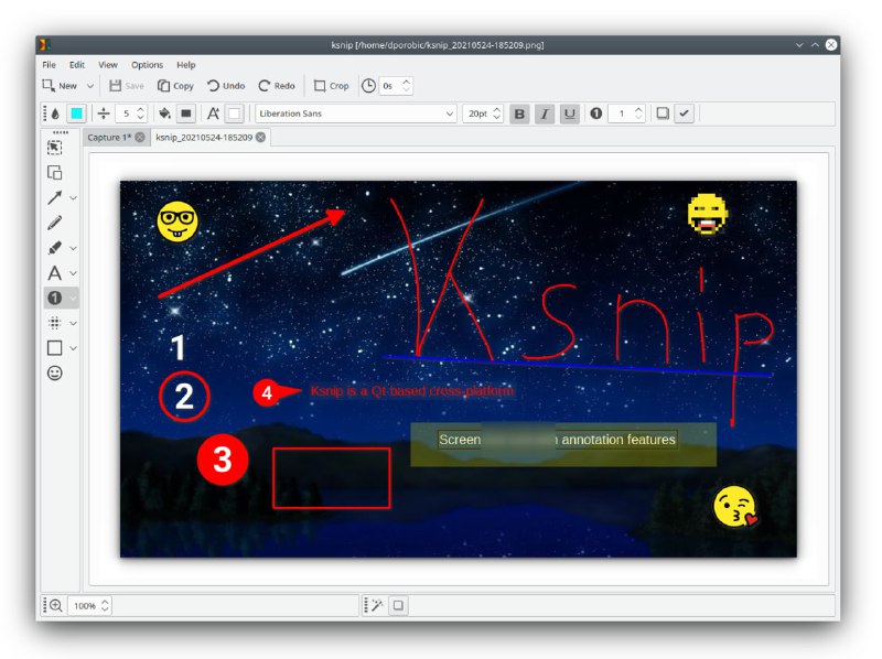 Ksnip 一款基于 Qt 的跨平台截图工具，提供多种标注功能 用于您的屏幕截图