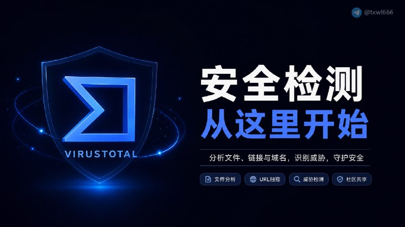 VirusTotal提供在线文件与链接的安全检测服务，用户可上传可疑文件或提交网址，由多家安全引擎进行联合扫描