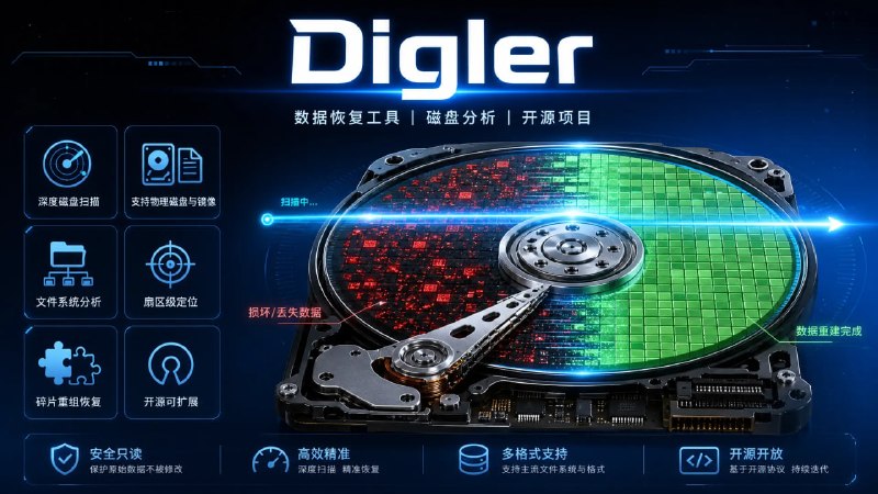 🧠 🔁 Digler📦 数据恢复工具 ｜ 磁盘分析 ｜ 开源项目