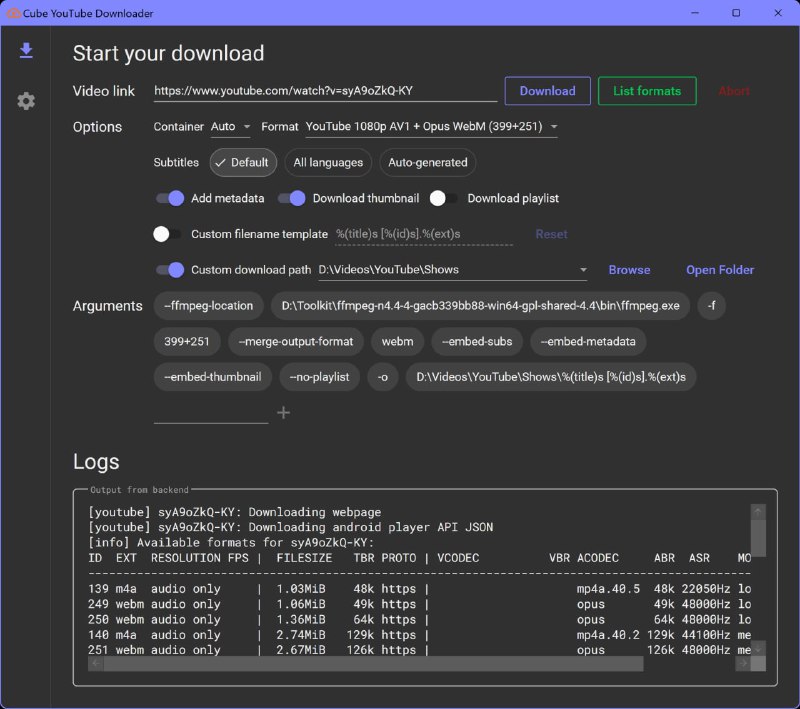 #Windows软件开源 yt-dlp 图形化客户端 Cube YouTube Downloader之前介绍过 yt-dlp ，但由于是命令行操作，劝退了很多人