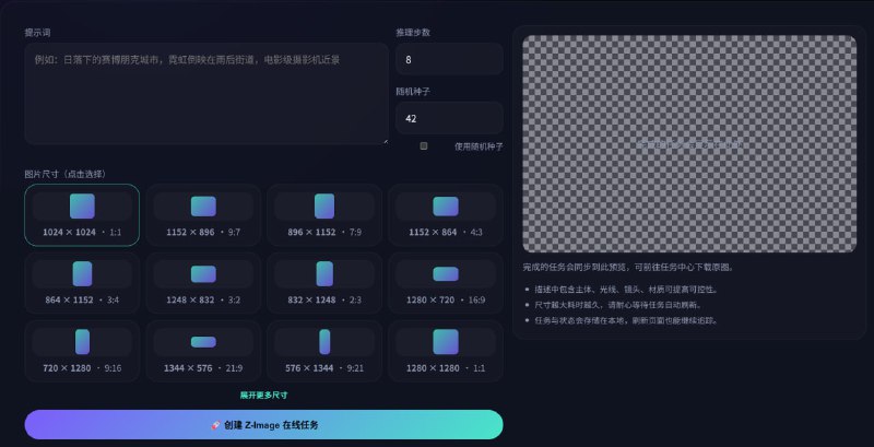 Z-Image Turbo AI 在线免费使用阿里通义最新开源 AI 绘画模型，性能和效果碾压 Flux