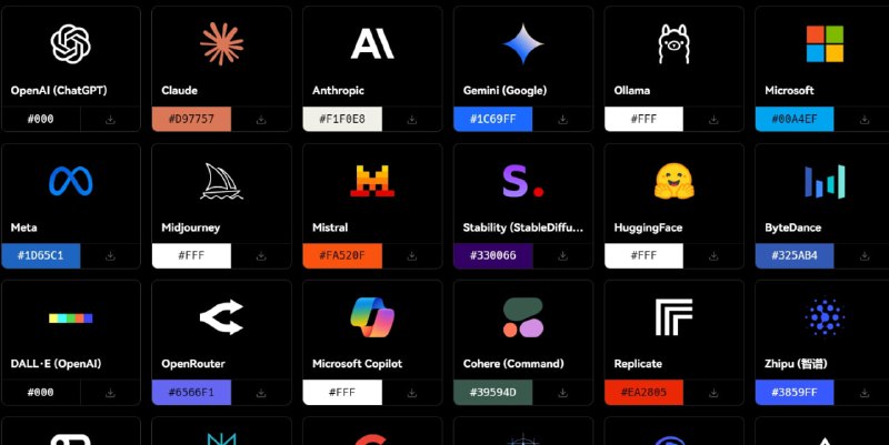 AI / LLM 模型图标集695+ 免费矢量图标，覆盖主流 AI 品牌和模型, 支持 React / SVG / PNG / WebP【链接在评论区】#图标