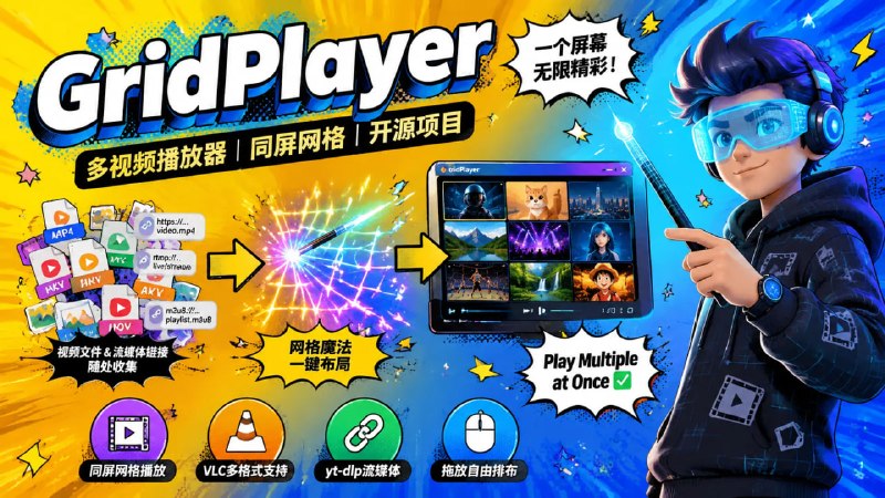 🎬 GridPlayer📦 多视频播放器 ｜ Windows / Linux / macOS ｜ 开源项目