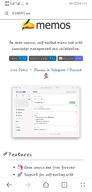 一个好看的开源备忘录工具开源并永久免费，支持Docker，支持共享协作，支持中文～