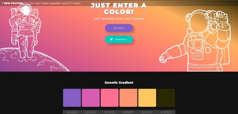ColorSpaceColorSpace配色网站提供了各种颜色方案，从单色到渐变，从暖色到冷色，从明亮到暗淡，应有尽有