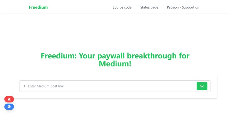 #网站分享 #教程分享绕过 Medium 付费墙网站Freedium是一款免费的绕过Medium 付费墙的在线工具网站，帮助用户免费阅读Medium会员内容而无需订阅Medium会员，使用也非常简单，只需要复制Medium会员文章链接粘贴，点击go即可免费解锁阅读Medium会员内容