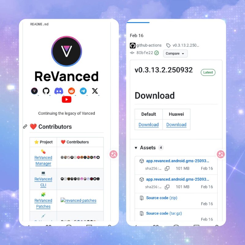 🚀 ReVanced Magic Module 20221061📦 ReVanced补丁合集 ｜ 最新发布➤ 集成 YouTube、YouTube Music、Reddit、Twitter 等应用补丁➤ 持续同步最新版本与补丁更新➤ 支持 Root 与部分非 Root 使用场景➤ 基于 ReVanced 生态构建｜功能丰富💡 热门 ReVanced 模块合集，整合多个应用的增强补丁与优化功能，方便用户统一管理和更新🌐 项目地址：