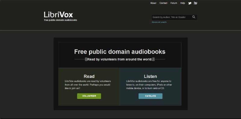 LibriVox 一个非营利性质的免费数字图书馆网站，提供公有领域书籍的有声版本
