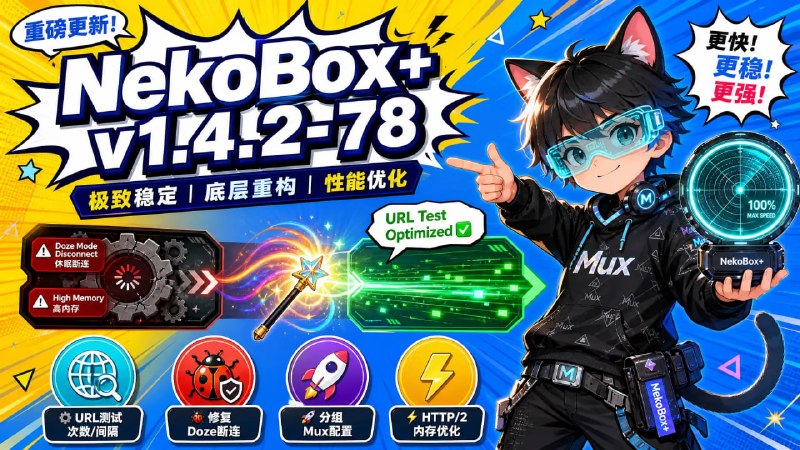 🟢 NekoBox+ v1.4.2-78📦 网络代理工具 ｜ VPN ｜ Android