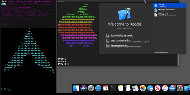 Docker-OSX  Docker 引擎的轻量化优势，使得 macOS 在容器内的运行效率接近于直接在硬件上运行的效果