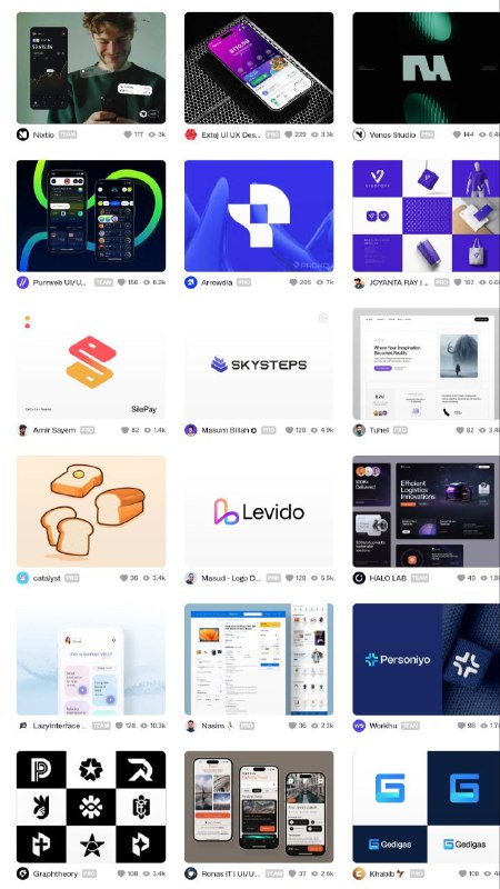 Dribbble 一个面向设计师的在线社区和平台，主要用于展示、分享和发现创意设计作品