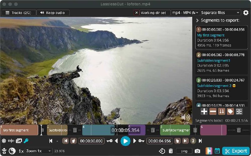 LosslessCut 更新至  v3.66.1跨平台开源工具，旨在通过 FFmpeg 实现“几乎直接数据复制”的方式，对视频、音频、字幕等多轨多格式媒介文件进行快速剪切、合并、重构，而无需重新编码，从而保留原始质量、提高效率