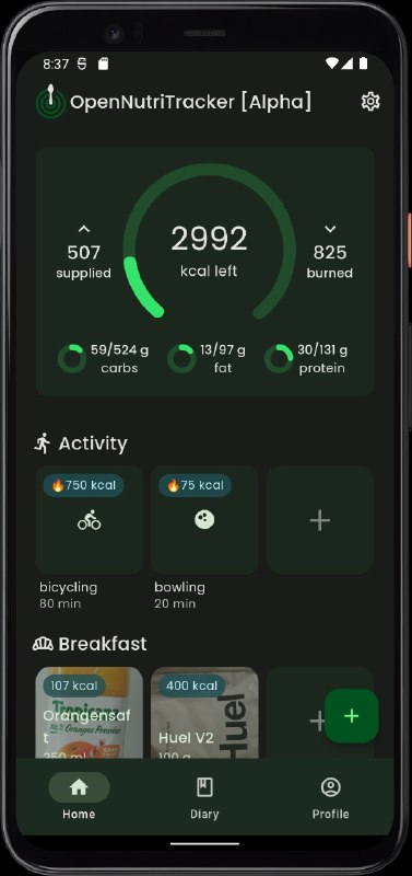 OpenNutriTracker一款专注于“简洁与隐私”的免费开源营养追踪应用，可帮助用户记录饮食、管理热量摄入和分析营养数据