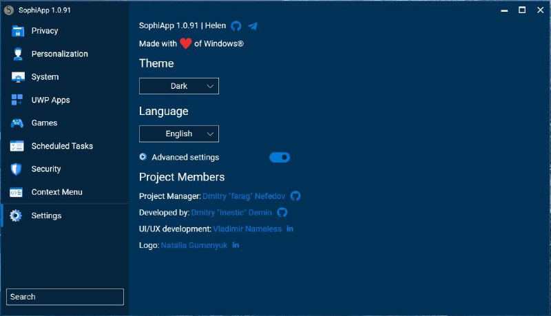 SophiAppGitHub 上最强大的开源调整器，用于微调 Windows 10 和 Windows 11下载地址#电脑软件 #开源