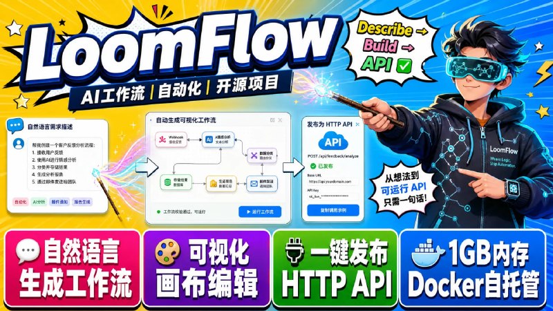 🔥 LoomFlow — AI 原生工作流构建器📦 AI工作流 ｜ 自动化 ｜ 开源项目