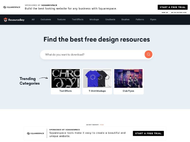 ResourceBoy海量极高质量免费资源，涵盖材质、笔刷、图案、mockup、艺术字
