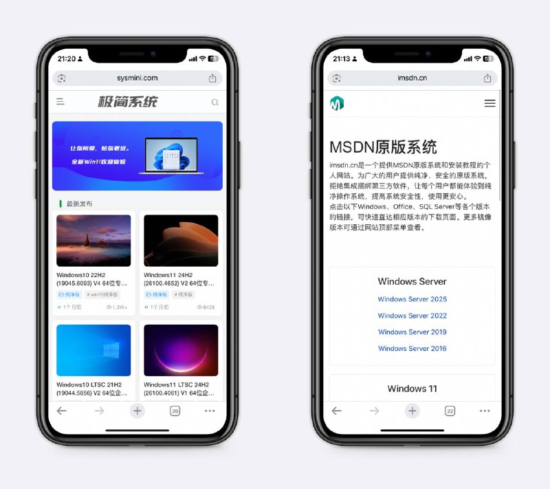 windows系统下载站合集纯净、安全、无捆绑，也有大佬制作的精简系统，适用于虚拟机等～