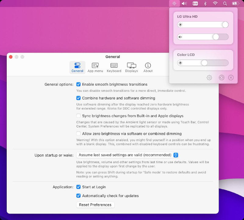 MonitorControl — 开源 macOS 显示器亮度与音量控制工具一个开源的 macOS 应用/工具，让你可以像使用 原生 Apple 显示器 一样，通过 键盘快捷键或菜单栏滑块 直接调节外接显示器的亮度、音量甚至对比度，同时显示系统原生的 OSD（屏幕提示）