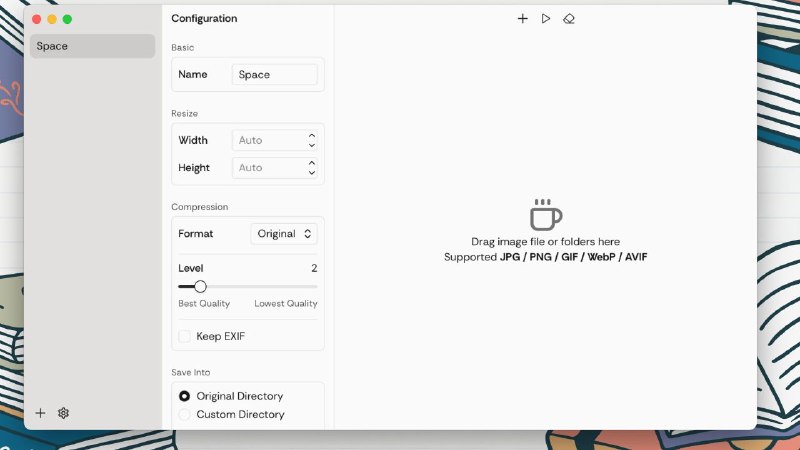 Pixzip一个开源的图片压缩软件，支持Windows、macOS系统，压缩效率高，操作简单，软件内可以选择输出尺寸和格式，支持多种格式的图片，能帮助用户提高图片压缩速率和效官网地址   夸克下载#Windows #MacOS #图片压缩 #开源