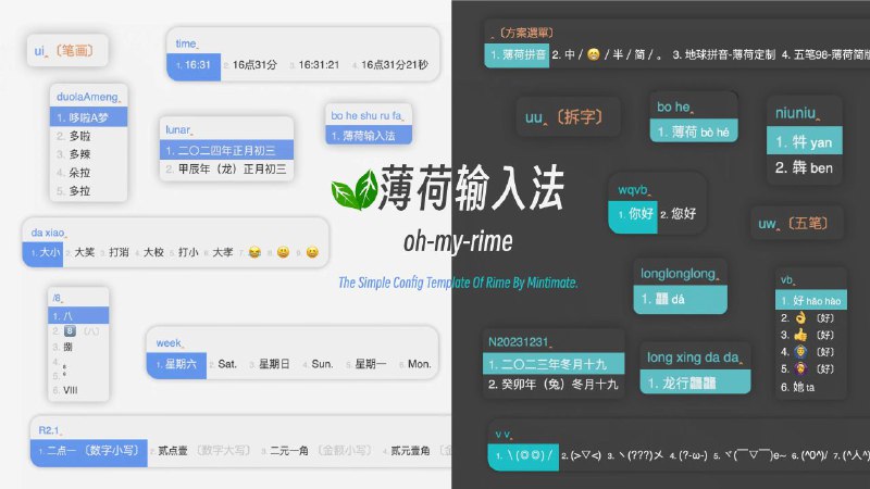薄荷输入法输入模式看图很方便