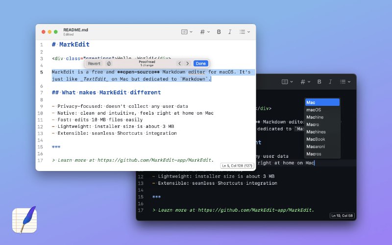 MarkEdit一款适用于 macOS 的免费开源 Markdown 编辑器