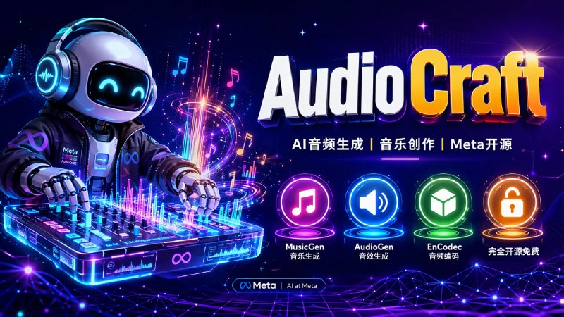 🎧 🔁 AudioCraft📦 AI音频生成 ｜ 音乐创作 ｜ 声音处理工具（Meta开源）