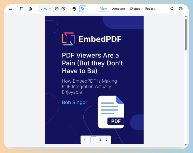 Embed PDF一个轻量级、可自定义的 PDF 查看器，可与任何 JavaScript 项目无缝协作