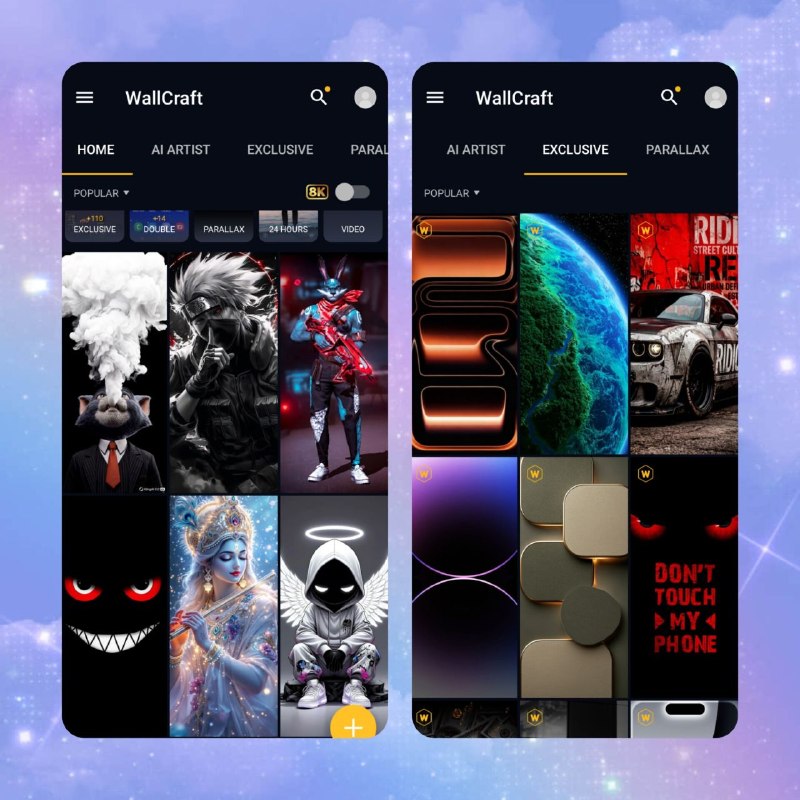 ♻️ 4K 高清壁纸 – Wallcraft v3.65.0📦 壁纸应用 ｜ Android ｜ 专业版➤ 专业版功能已解锁 🔓➤ 移除所有广告➤ 支持所有手机设备➤ 提供海量高清 4K 壁纸资源➤ 优化使用体验📌 简单说：👉 Wallcraft 是一款高清壁纸应用，提供大量 4K 高质量壁纸资源，本版本已解锁专业功能并去除广告