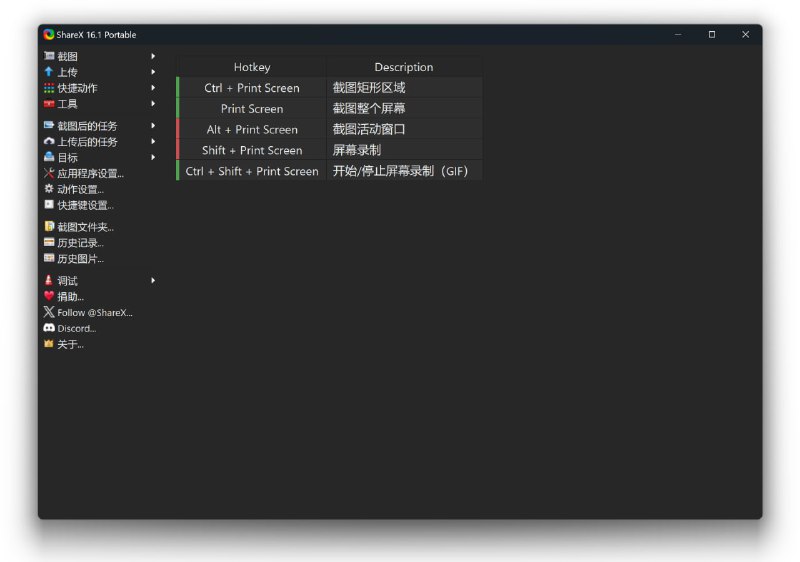 ShareX 全功能截图 ShareX 是一款开源免费的多功能屏幕截图工具；自带简单的编辑工具，截图后直接加特效；还有拾色器、尺子、图像编辑、图像缩略图、二维码、哈希校验、DNS修改等小工具；还支持自动上传到图床，可以把分享的图片网址自动缩短，除了截图以外，还可以分享剪切板内的文字，或者上传文件到各种服务
