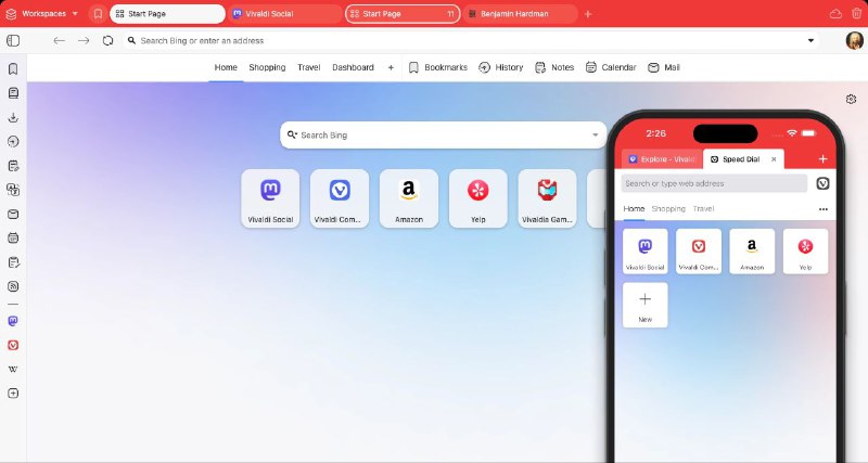VivaldiVivaldi浏览器，是由Opera前CEO创立的基于Chromium/Blink内核的浏览器