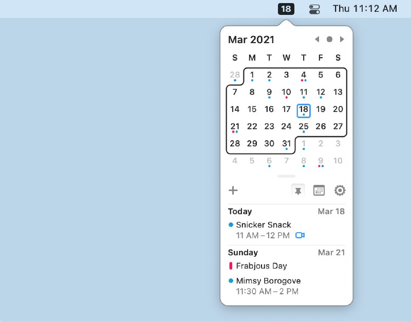 Itsycal一款免费开源的简约菜单栏日历应用，专为 macOS 系统设计