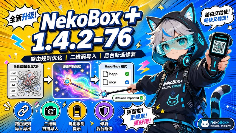 🧩 🔁 NekoBox+ 1.4.2-76🛡 增强型代理客户端 ｜ sing-box 内核 ｜ 路由规则与兼容性优化