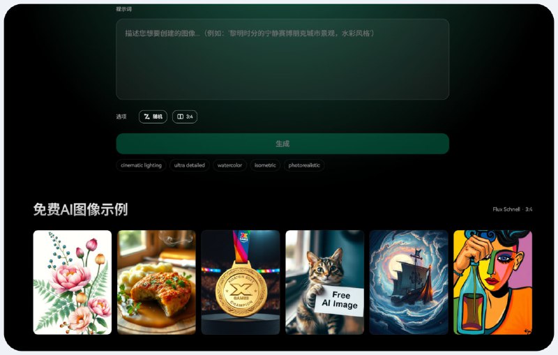 Free AI Image Generator可以使用的免费 AI 图像生成器 - 无需注册