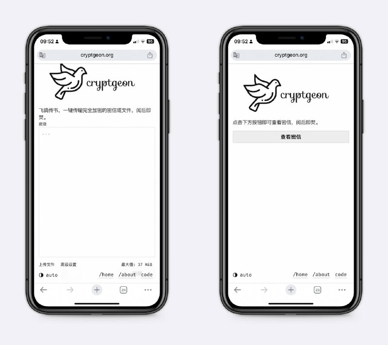 一个阅后即焚网站消息只显示一次，之后自动销毁，保护隐私必备～