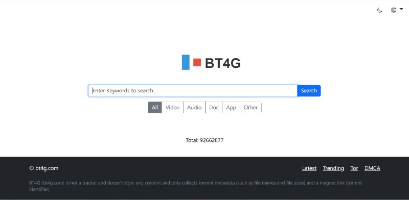 #网站分享BT4G：磁力搜索网站界面简洁，无广告