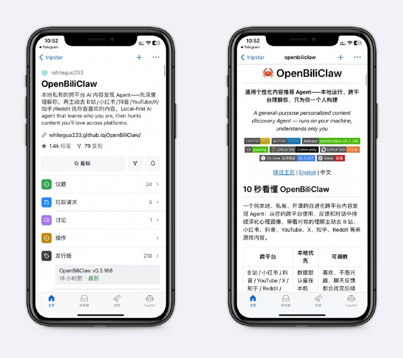 B站、抖音、小红书自定义推荐流根据浏览、点赞、收藏、关注，生成多维度的心理画像，AI主动去寻找你可能喜欢的或者需要的内容，直接装插件、下载安装包即可，很简单