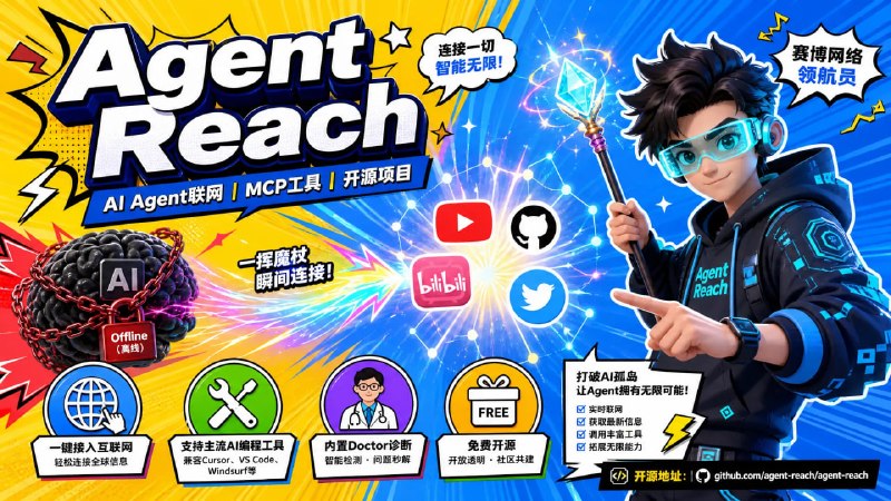 🤖 🔁 Agent Reach📦 AI Agent联网 ｜ MCP ｜ 开源项目