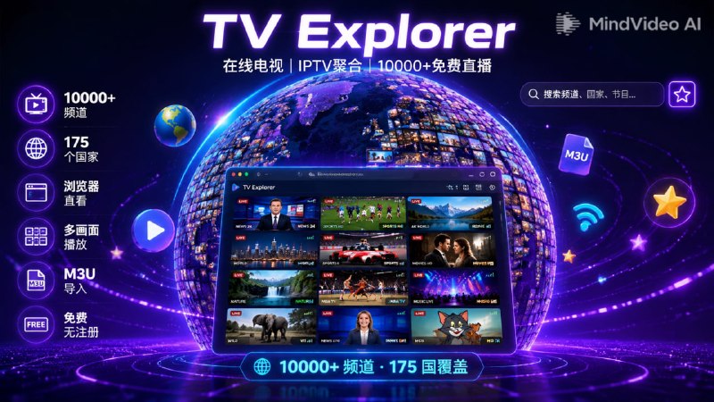 📺 🔁 TV Explorer📦 在线电视 ｜ IPTV聚合 ｜ 免费直播