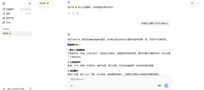 🤖 🔁 Meta AI📦 AI聊天 ｜ 图片生成 ｜ 视频生成 ｜ 官方AI助手