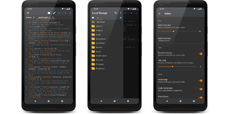 Squircle-CEAndroid 手机上的代码编辑器，支持 C、C++、Go、Python、Java 等三十多种编程语言，同时具有语法高亮、自动补全、文件管理、代码风格等功能